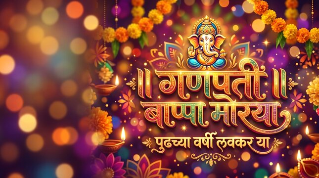 Ganpati Bappa Morya Ganesh Chaturthi Festive Greeting