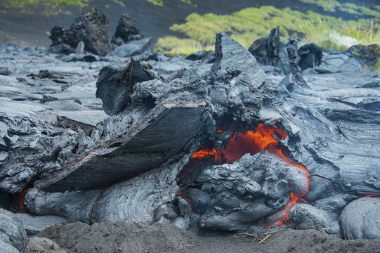 Active lava stream, Tolbachik volcano, Kamchatka, Russia