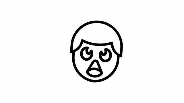 Angry Face Flames minimalist stroke animation