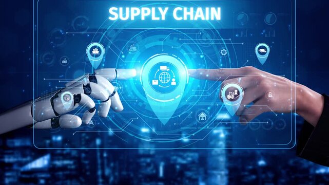 Supply chain processes with data-driven logistics, transportation, and distribution. enhances operations. Supply chain improves efficiency. Supply chain integrates logistics and delivery. Muxer
