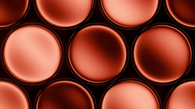 Seamless looping polished copper circular nodes surface