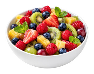 Obraz premium PNG Vibrant fresh fruit salad bowl.