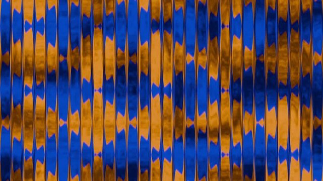 Animated blue and gold geometric diamond matrix VJ loop