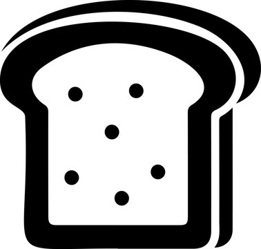 Sliced bread silhouette icon for bakery menu breakfast nutrition food shop cooking ingredient and grocery concept design elements