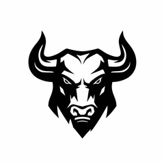 Fototapeta premium Stylized black and white bull head logo design