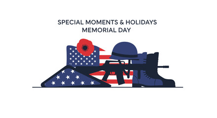 Fototapeta premium Memorial Day Patriotic Military Boots.