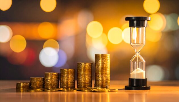 Growing Wealth and Time Blurred Background