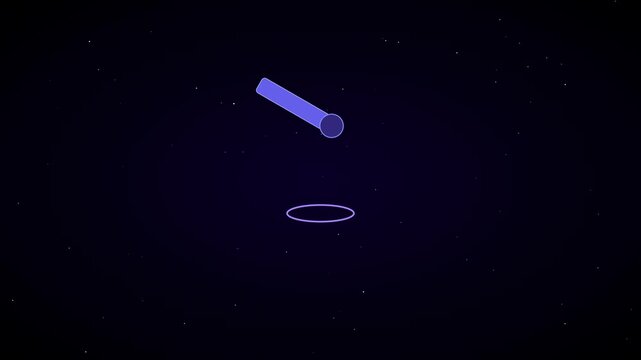 Abstract pendulum motion animation with glowing particle drop in dark space environment 4k physics