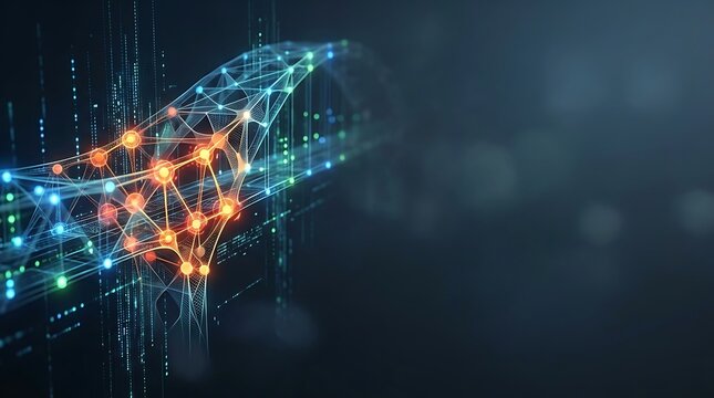Abstract digital bridge representing network connectivity and data