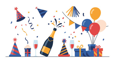 Obraz premium Colorful Party Celebration with Champagne.