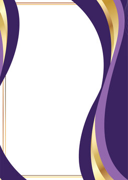 modern certificate background layout with purple gold ribbon
