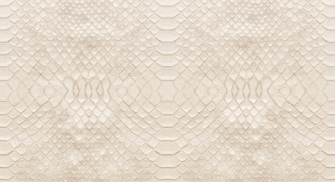 Luxurious seamless white ivory python snake skin leather texture