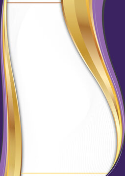 luxury certificate background design with violet gold wavy lines