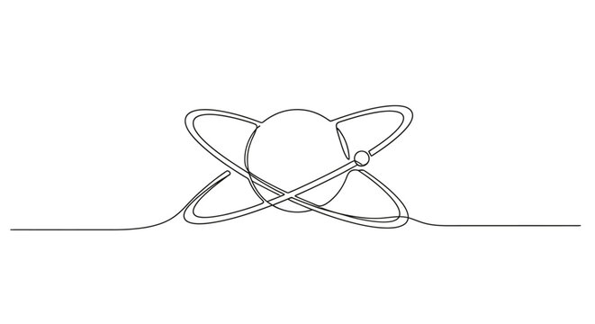 Atom single line drawing