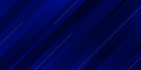 Obraz premium Abstract dark blue geometric background with dynamic diagonal stripes and glowing lines for modern corporate technology design