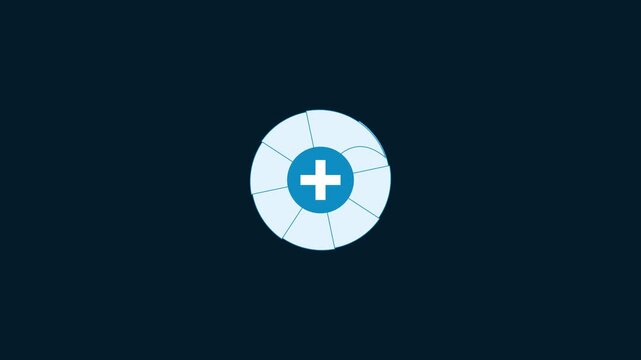 Minimalist plus sign loading animation circle for digital interface and ui 4k ui digital