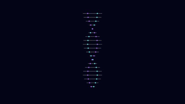 Rotating dna helix animation: neon science concept for biotechnology and genetic research 4k genetics