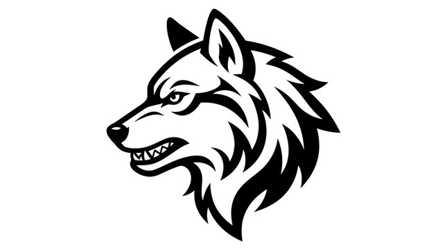 Aggressive wolf head portrait vector illustration for sport team mascot or gaming logo design.