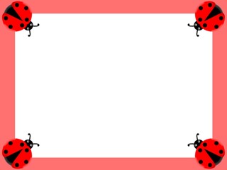 Cute ladybug frame. Rectangle frame with ladybug decoration. Ladybug summer or spring template © Stock Arza