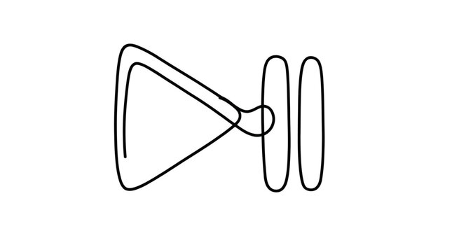 Minimalist Single Continuous Line Illustration of Digital Media Play and Pause Button Symbols for Music Application Interface and Audio Playback Design