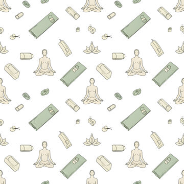 Vector illustration of ancient Egyptian deities and symbols.