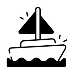 A solid design icon of rowing boat  © Rabiya