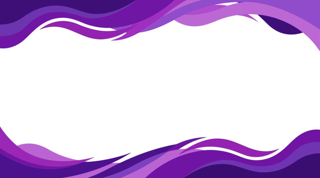 Abstract Purple Wave Border Background with Copy Space for Banner or Poster