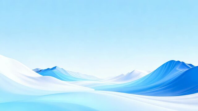 Blue and white abstract mountain landscape