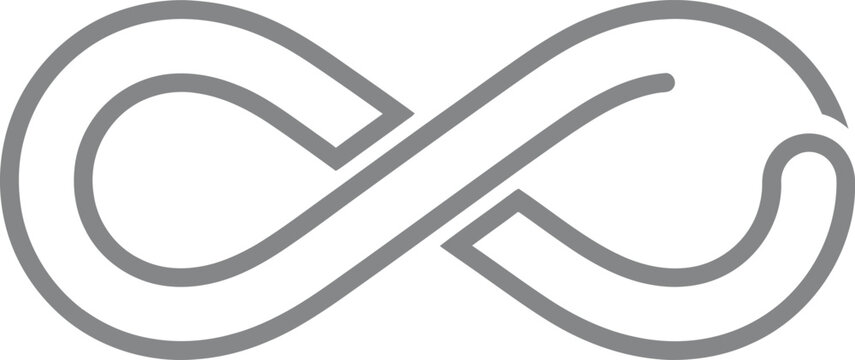 Minimalist infinity symbol line art design with infinity eternity minimalist
