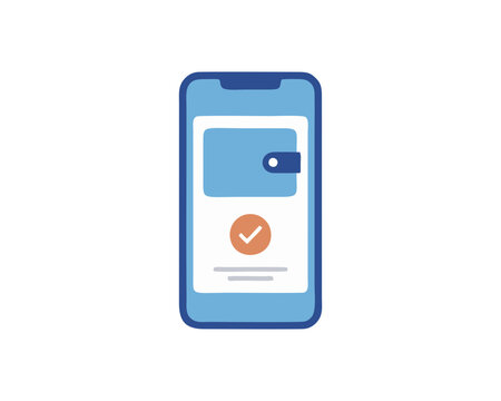 Mobile phone login verification success screen. Smartphone two-factor authentication approval with checkmark icon.