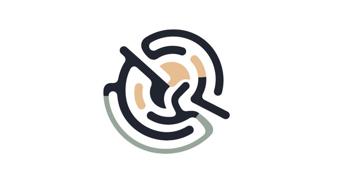 Abstract circular maze with minimalist geometric elements