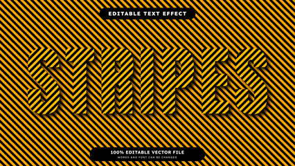 Obraz premium Editable Text Effect with yellow stripes optical illusion style