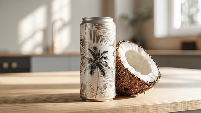 Coconut Milk Can Packaging Mockup