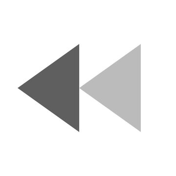 Fast rewind icon with two triangles motion graphic animation