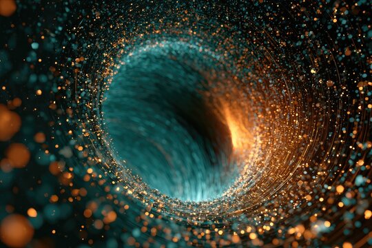 Swirling vortex of light particles, energy, and motion