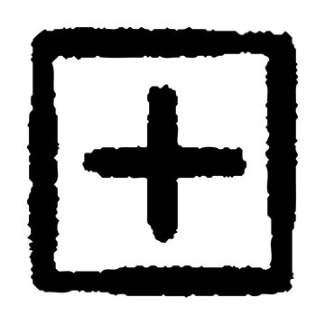 手書きのプラスの記号のイラスト