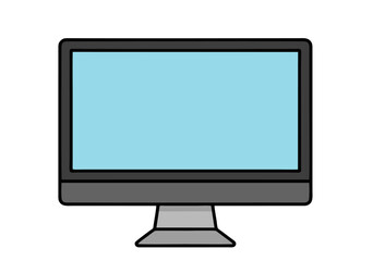 Fototapeta premium Minimalist Desktop Computer Monitor Flat Vector Illustration Isolated on White