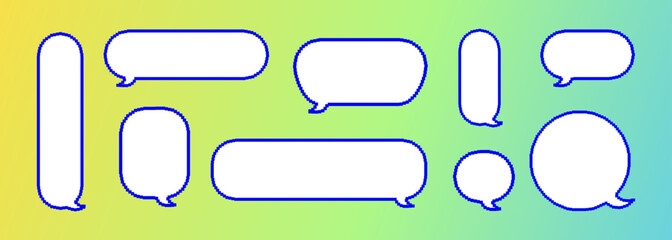 Fototapeta premium White balloon for chat message. Cute icon set. Vector frame for conversation cloud or digital memo.