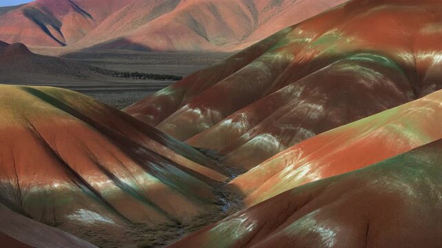 Stunning landscape of rainbow mountains china with vibrant layers