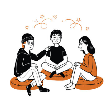 Circle of Trust: Friends Sharing Love and Support
