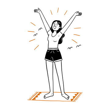 Wake Up and Shine: Happy Girl Enjoying the Morning Breeze