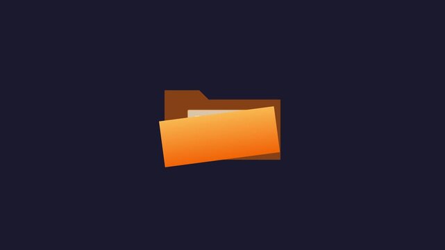 Digital file folder animation opening and closing for data management and organization 4k