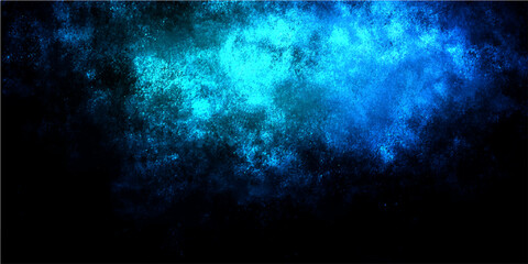 Abstract blue and turquoise nebula cloud formation against a dark cosmic background, representing deep space or an ethereal phenomenon, with glowing particles and a sense of mystery. © Zìyóu