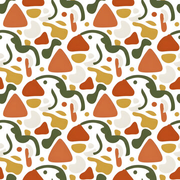 Colorful geometric pattern with repeating chevron and diamond shapes.