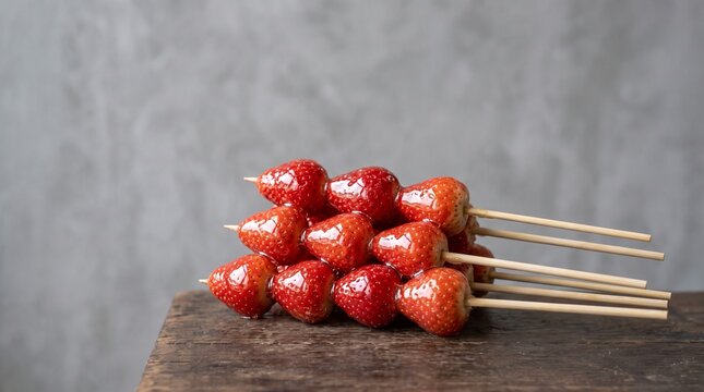 strawberries covered in caramel sugar called tanghulu