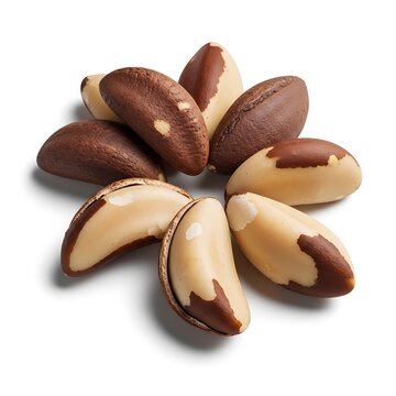 Close up view of fresh raw almond nuts in shell.