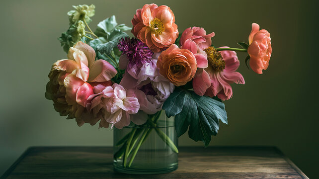 Delightful bouquet of flowers bringing joy and color to a cozy corner Generative AI