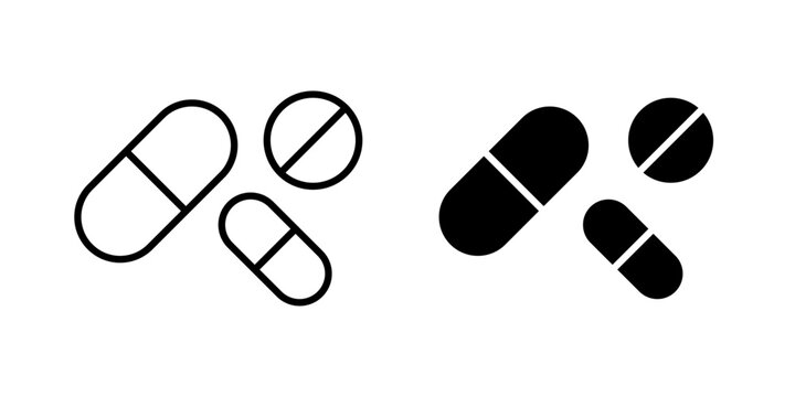 Medicine Tablet Icon represents medication, healthcare treatment, and pharmaceutical products with an editable outline vector illustration.