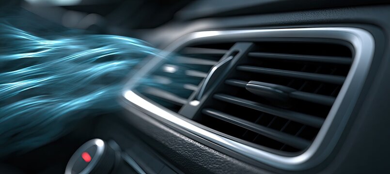 Cool blue air flows from an interior vehicle vent