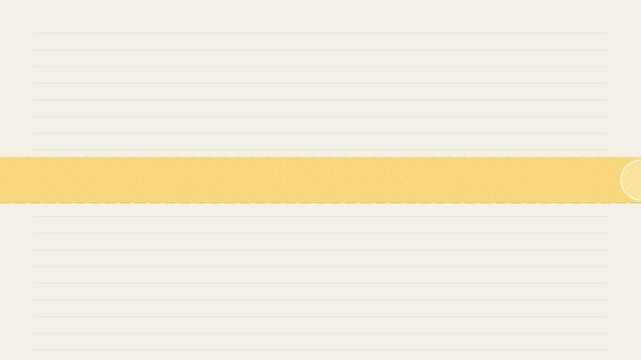 Minimalist yellow progress bar loading animation on lined paper 4k background